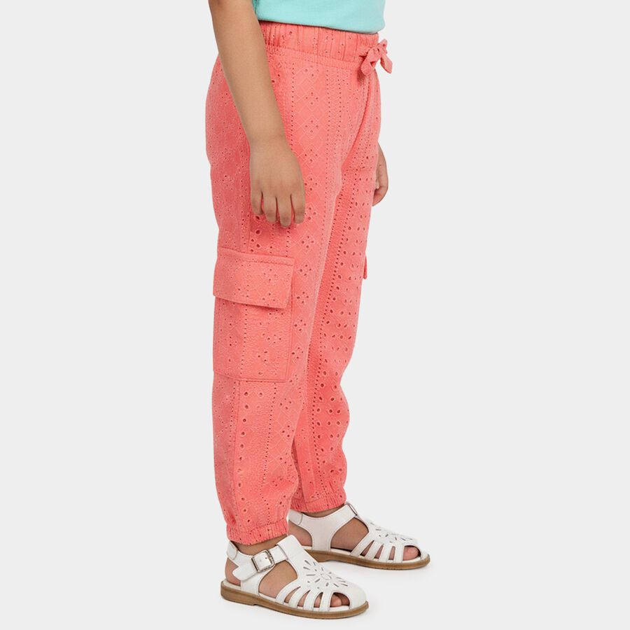 Girls Pink Regular Fit Solid Pyjama, गुलाबी, large