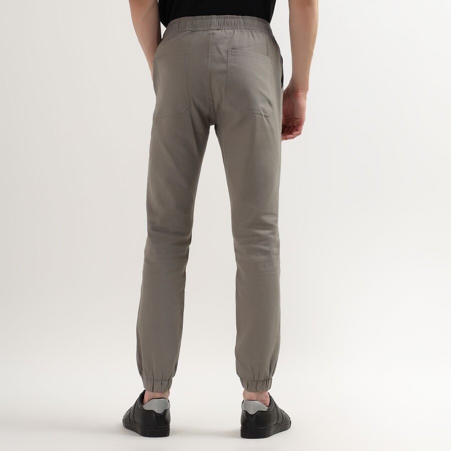 Men's 100% Cotton Slim Fit Casual Trousers, हल्का ग्रे, large image number null