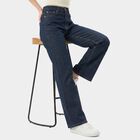 Women's Navy Blue Straight Fit Washed Jeans, गहरा नीला, small