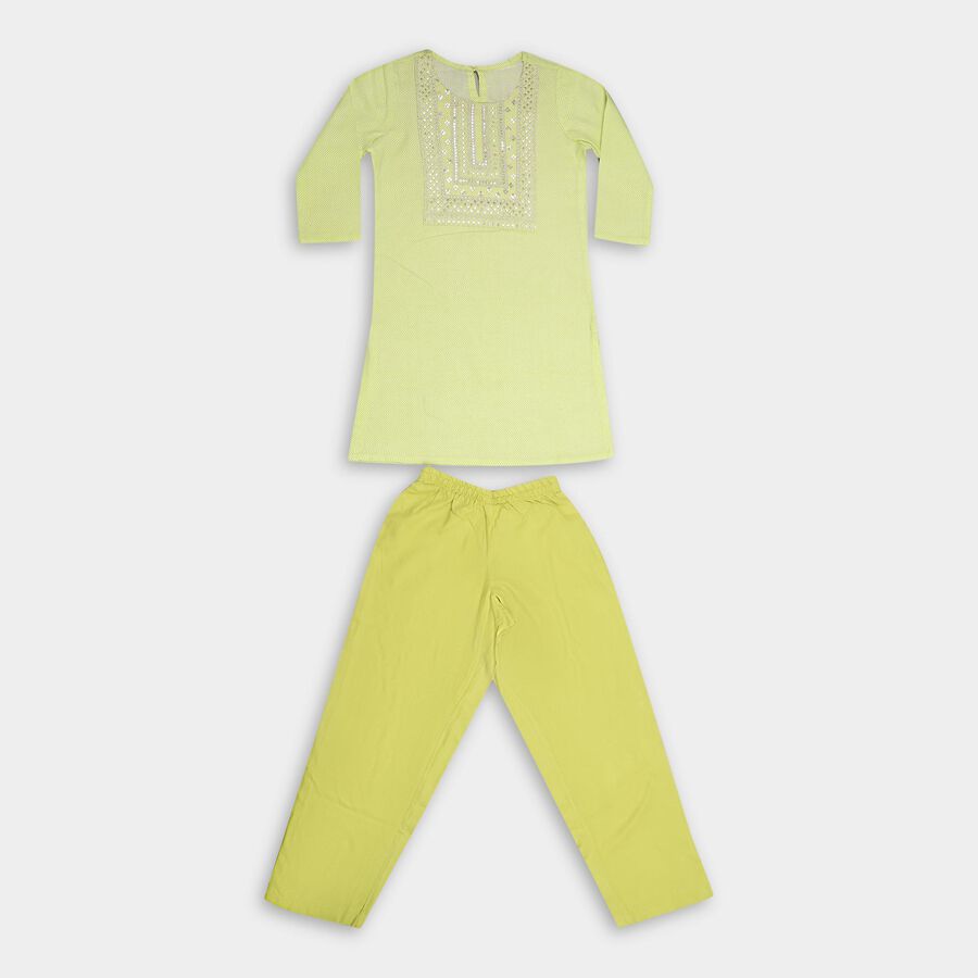 Girls' Fusion Set, हल्का हरा, large image number null