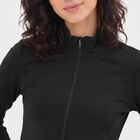 Women's Black Stand Collar Windbreaker Jacket, काला, small