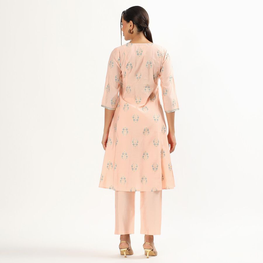 Women's Peach Embroidered Ethnic Set, Peach, large image number null