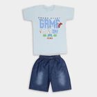 Boys' 100% Cotton Woven Baba Suit, हल्का नीला, small image number null