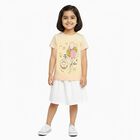 Girls' Soft Peach Cotton Round Neck Casual T-Shirt, Peach, small image number null