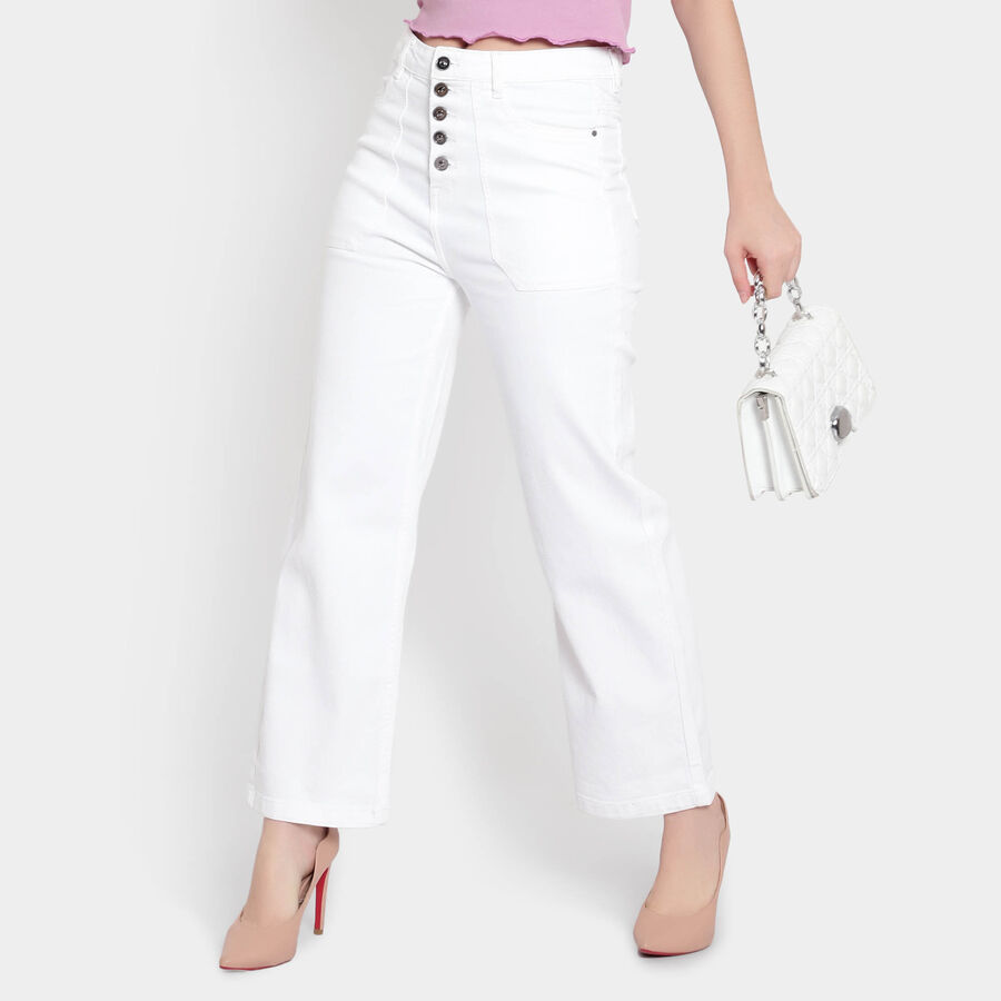 Overdyed High Rise Jeans, White, large image number null