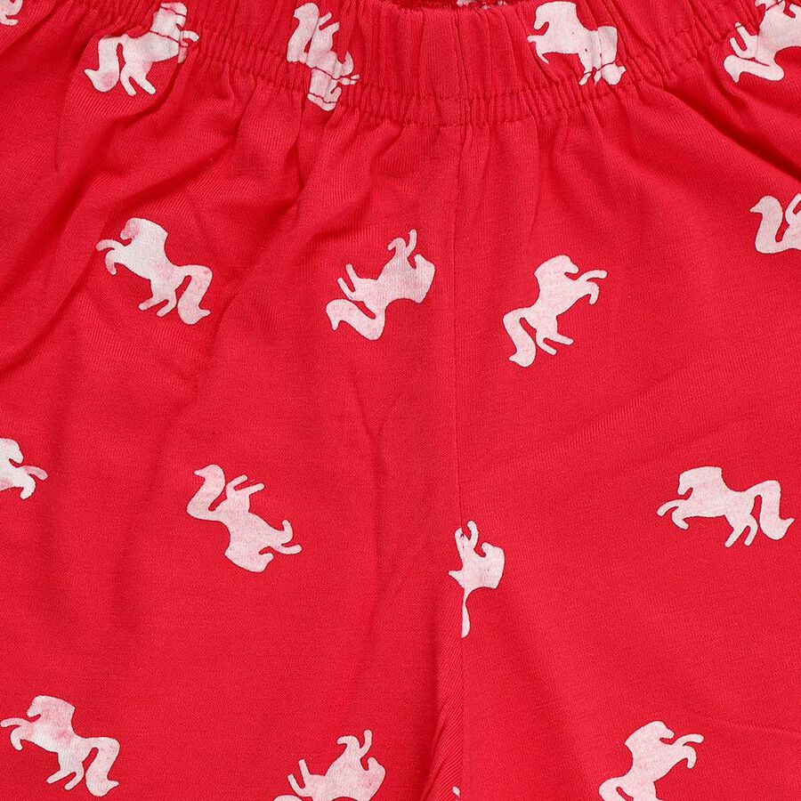 Girls' Fuchsia Regular Fit Bow Detail Shorts, रानी (फ्यूशिया), large