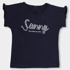 Girls' 100% Cotton T-Shirt, नेवी ब्लू, small image number null