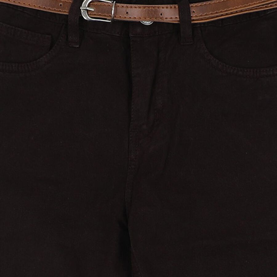 Girls' Brown Regular Fit Jeans, Brown, large