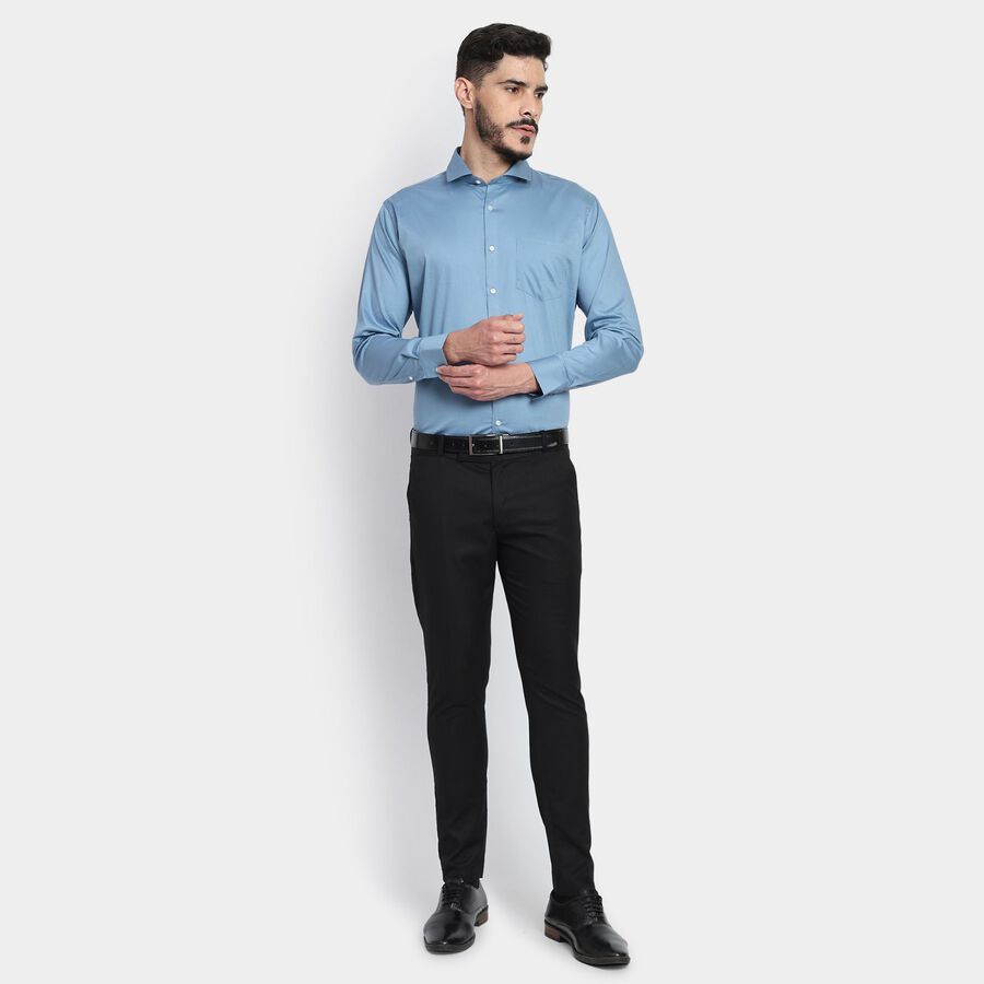 Men's Formal Shirt, मध्यम नीला, large image number null