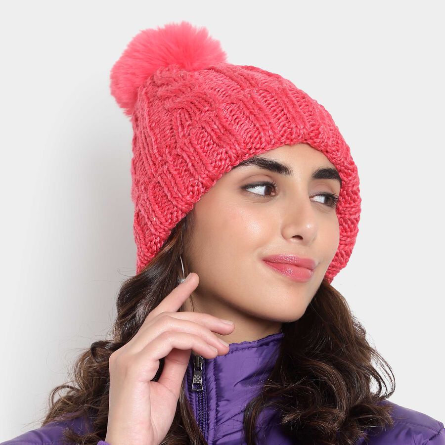 Solid Winter Cap, Fuchsia, large image number null