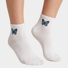 Women's Assorted Regular Fit Butterfly Print Pack of 3 Socks, चुनिंदा, small