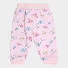 Infants Pink Regular-fit Butterfly Printed Pyjama, हल्का गुलाबी, small
