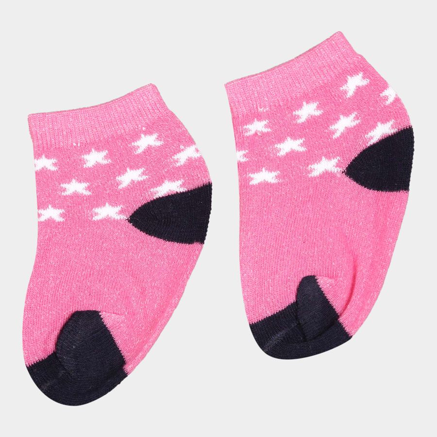 Girls Ankle Length Socks, Pink, large image number null