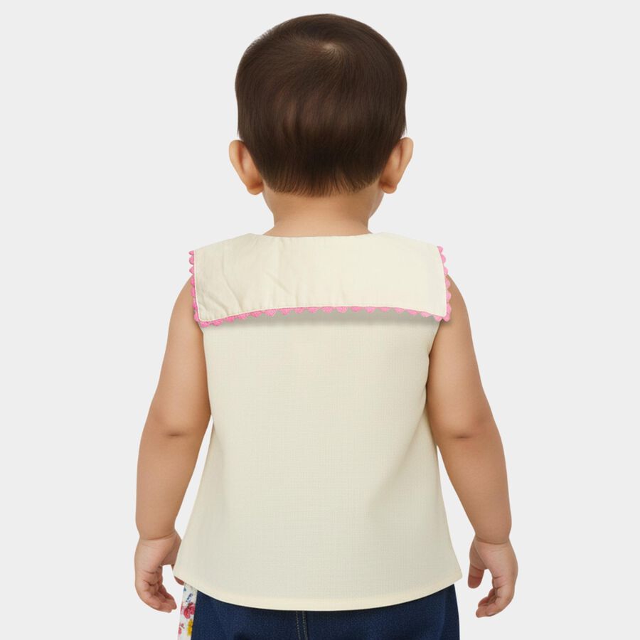 Infants Yellow Cotton Half Sleeve Spread Collar Casual Shirt, पीला, large