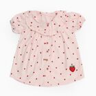 Infants Light Pink Cotton Half Sleeve Round Casual Shirt, Light Pink, small