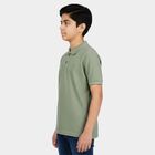 Boys' Sage Green Polo Neck Polo T-Shirt, हल्का हरा, small