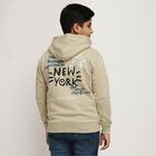 Boys Muted Olive Green Hooded Neck Casual Sweatshirt, ओलिव, small image number null