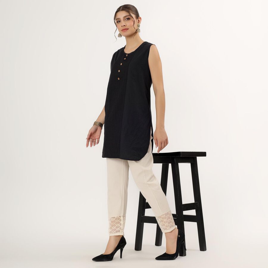 Ladies' 100% Cotton Palazzos , Off White, large image number null
