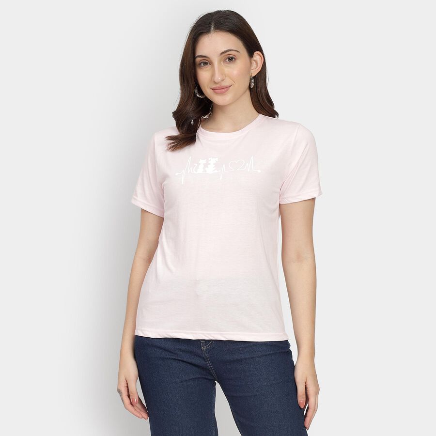 Ladies' Round Neck T-Shirt, Pink, large image number null