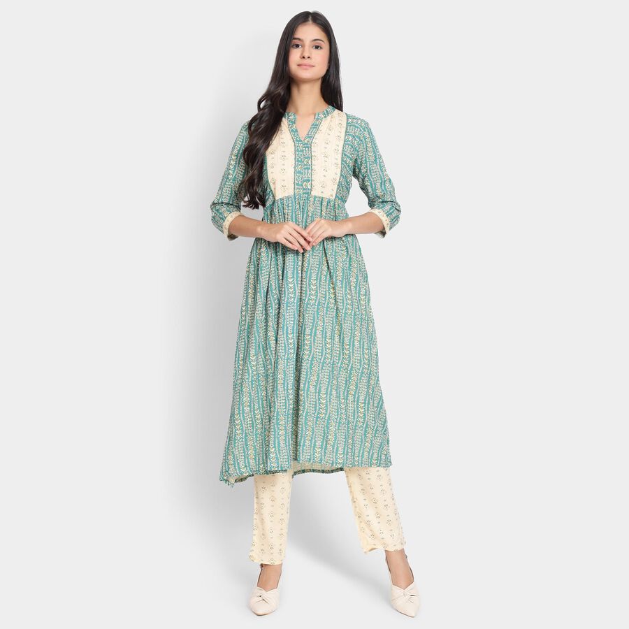 Ladies' Kurta Pyjama Set, टील ब्लू, large image number null