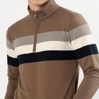 Men's Muted Olive Green Zip Neck Casual Sweatshirt, Olive, small image number null