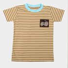 Boys Beige Crew Neck Regular T-Shirt, Beige, small