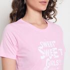 Ladies' Round Neck T-Shirt, गुलाबी, small image number null