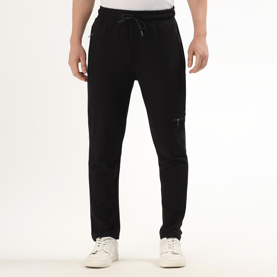 Men's Jet Black Regular Fit Five Pocket Jogger, Black, large image number null