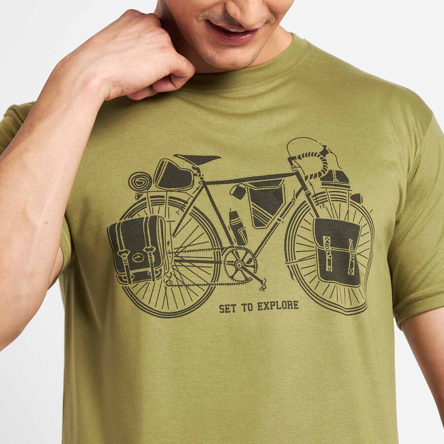 Round Neck T- Shirt, ओलिव, large image number null