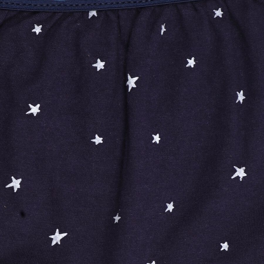 Girl's Cotton All Over Printed Regular Navy Blue Bloomer, Navy Blue, large image number null