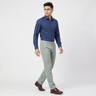 Men's Aqua Flat Front Trousers, एक्वा, small