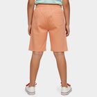 Boys Orange Cotton Elastic Waist Jamaican Shorts, Orange, small