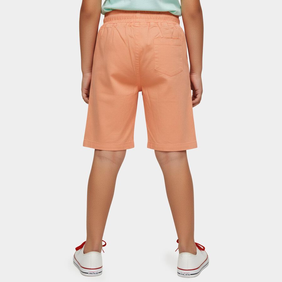 Boys Orange Cotton Elastic Waist Jamaican Shorts, Orange, large