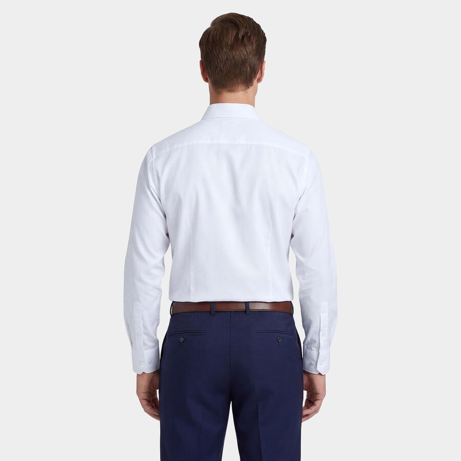 Men's White Cotton Spread Collar Formal Shirt, White, large