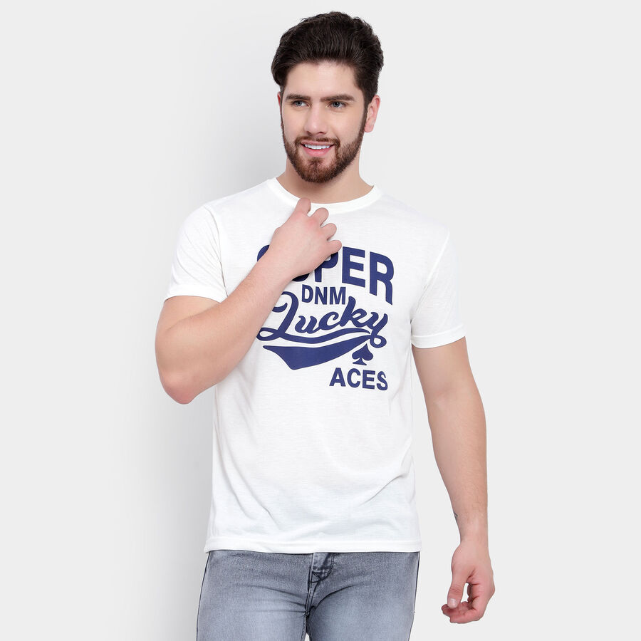 Round Neck T-Shirt, White, large image number null