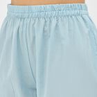 Women's Light Blue Cotton Round Neck Embroidered Kurta, Light Blue, small image number null