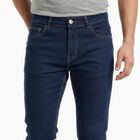 Men's Blue Slim Fit Stretchable Jeans, मध्यम नीला, small