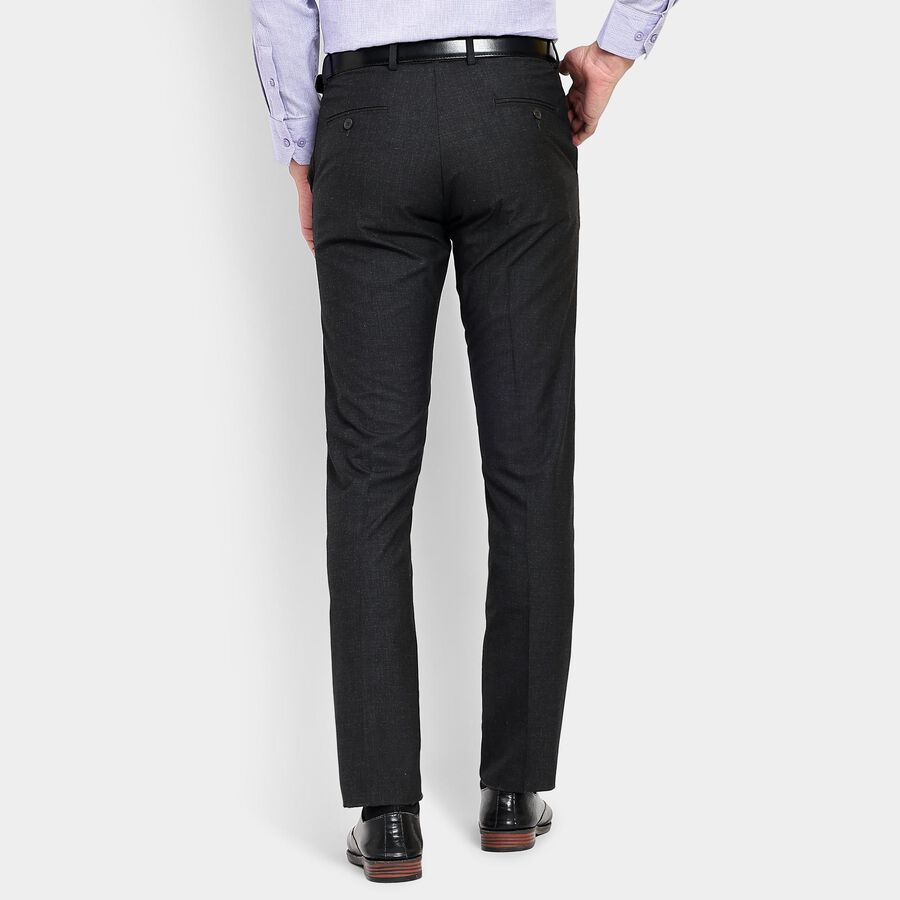 Men's Slim Fit Formal Trousers, Black, large image number null