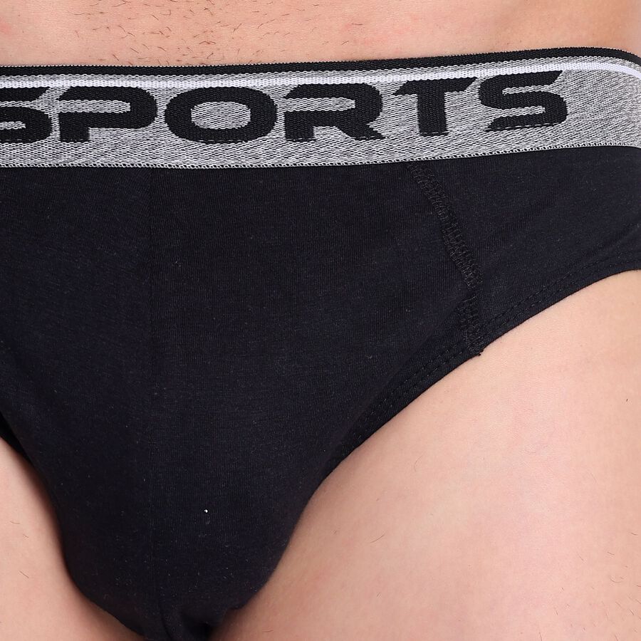 Men's100% Cotton Briefs, काला, large image number null
