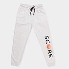 Boys' Light Grey Printed Elastic Waist Winter Pyjama, एक्रू मिश्रित, small image number null