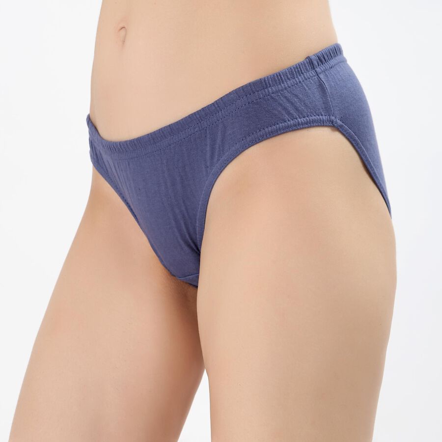 Women's Deep Steel Blue Bikini Style Panty, Navy Blue, large