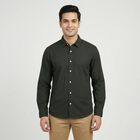 Men Olive Green Cotton Casual Shirt, ओलिव, small