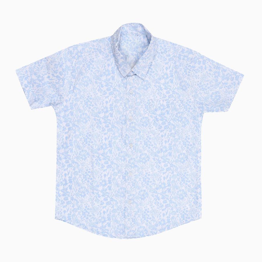 Boys' 100% Cotton Casual Shirt, Light Blue, large image number null