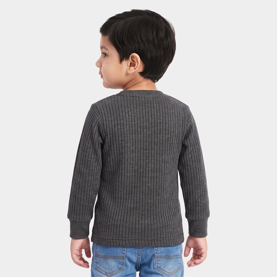 Boys' Charcoal Long Sleeve Thermal, Charcoal, large