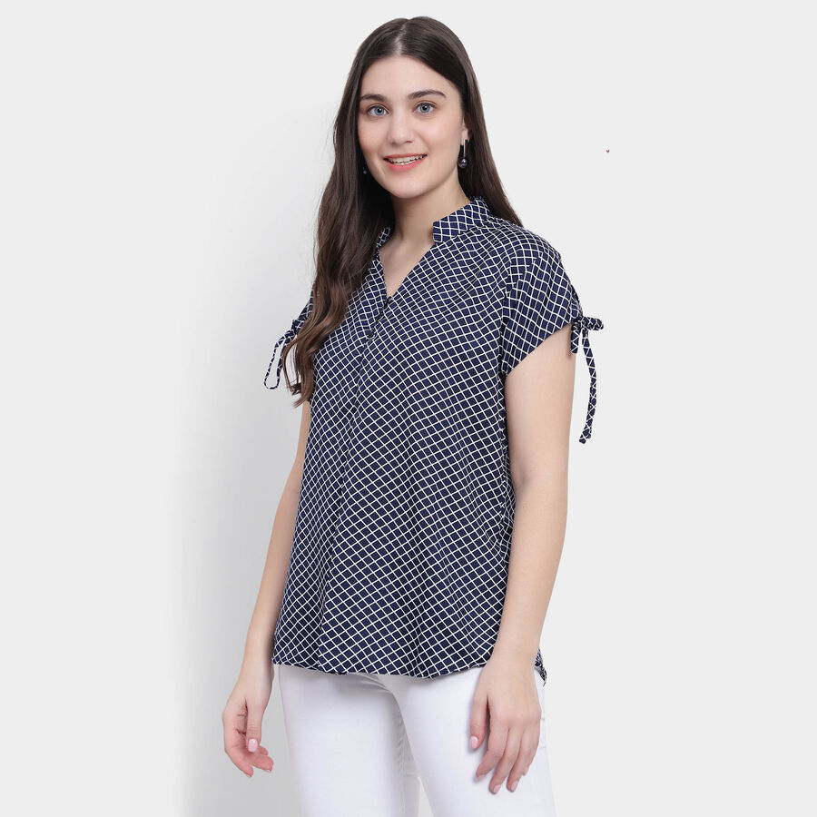 All Over Print Short Sleeve Shirt, Navy Blue, large image number null