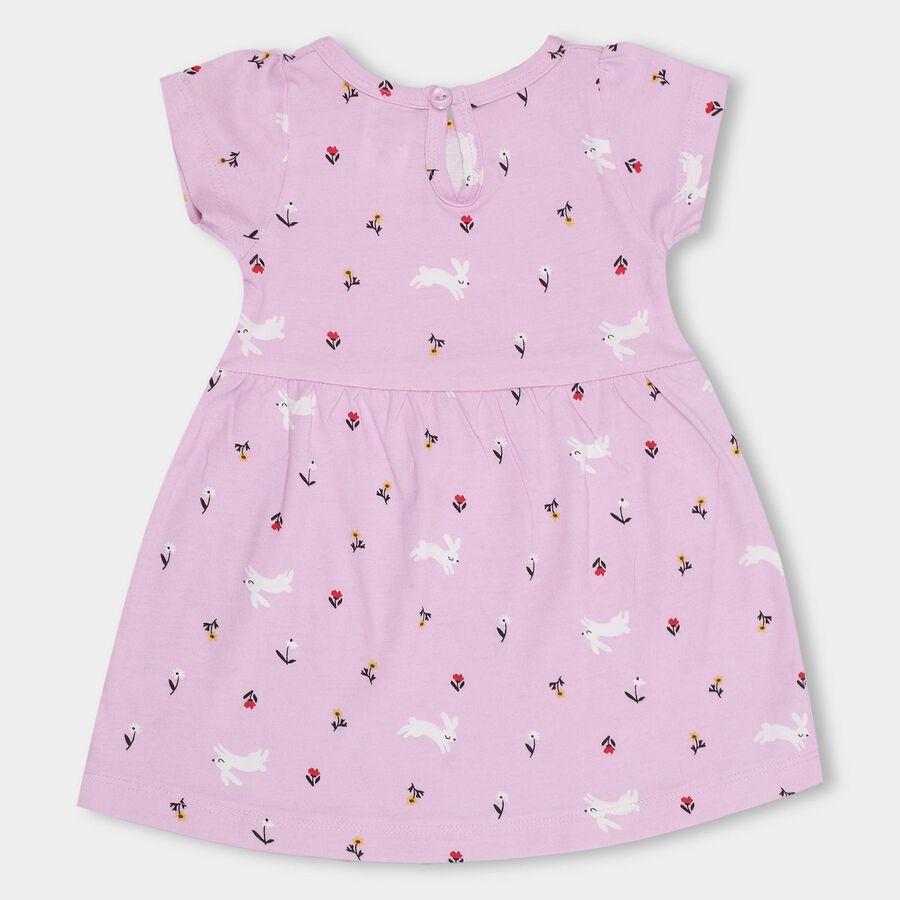Infant Girls' 100% Cotton Frock, लाइलेक, large image number null