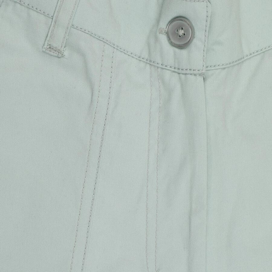 Girls' Light Mint Green Elastic Waist Buttoned Trousers, Light Green, large image number null