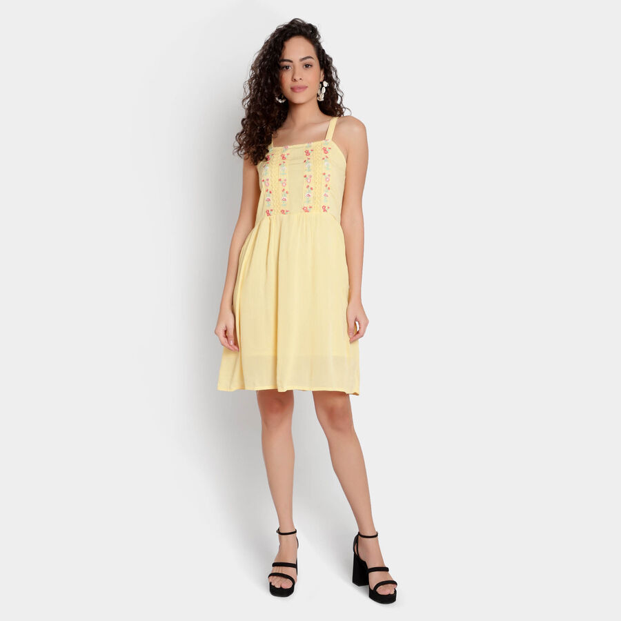 Embellished Empire Line Dress, Yellow, large image number null