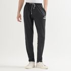 Men's Charcoal Black Regular Fit Side-Striped Track Pants, Dark Grey, small image number null