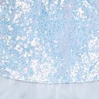 Girls' Light Blue Sequin and Floral Party Wear Frock, Light Blue, small image number null